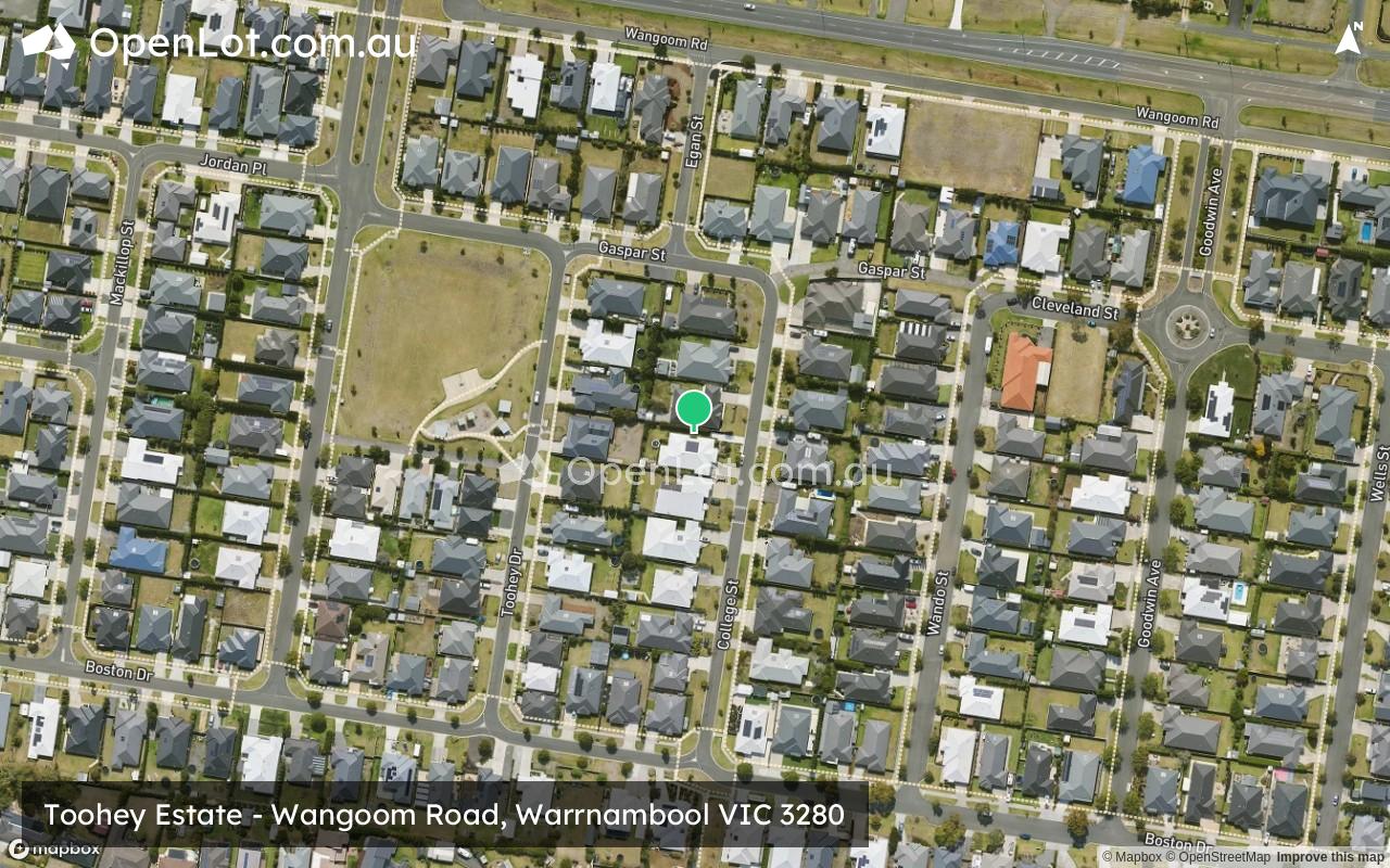 Satellite image for Toohey Estate - Wangoom Road, Warrnambool VIC 3280