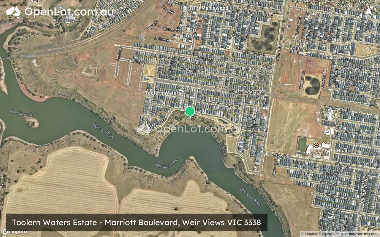 Satellite image for Toolern Waters Estate - Marriott Boulevard, Weir Views VIC 3338