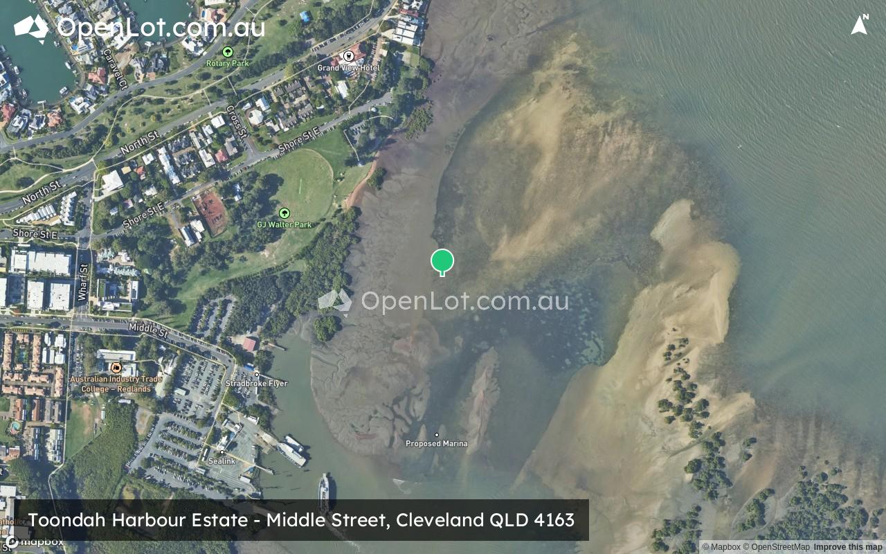 Satellite image for Toondah Harbour Estate - Middle Street, Cleveland QLD 4163