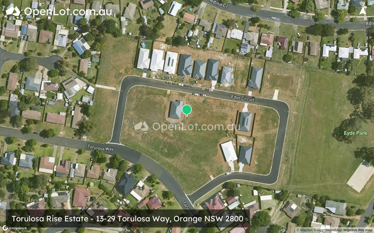 Satellite image for Torulosa Rise Estate - 13-29 Torulosa Way, Orange NSW 2800
