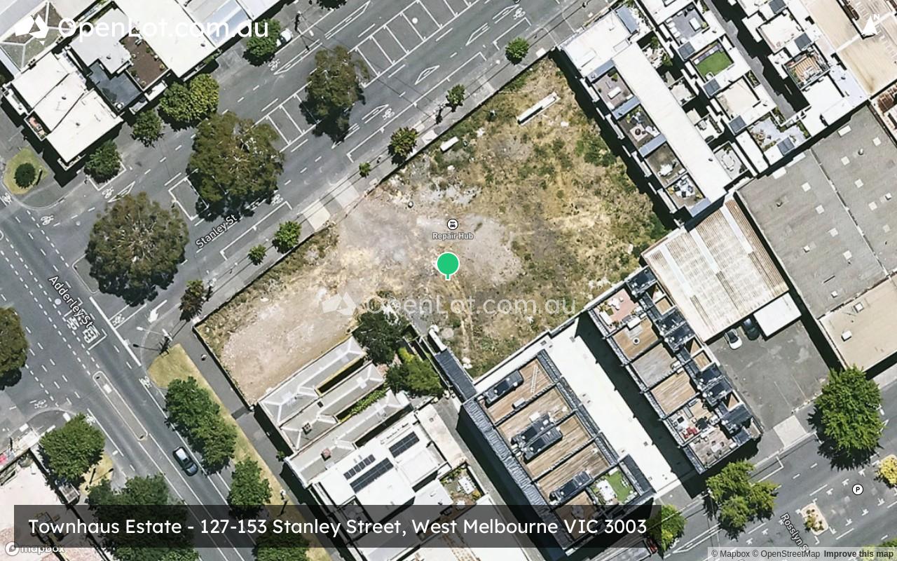 Satellite image for Townhaus Estate - 127-153 Stanley Street, West Melbourne VIC 3003