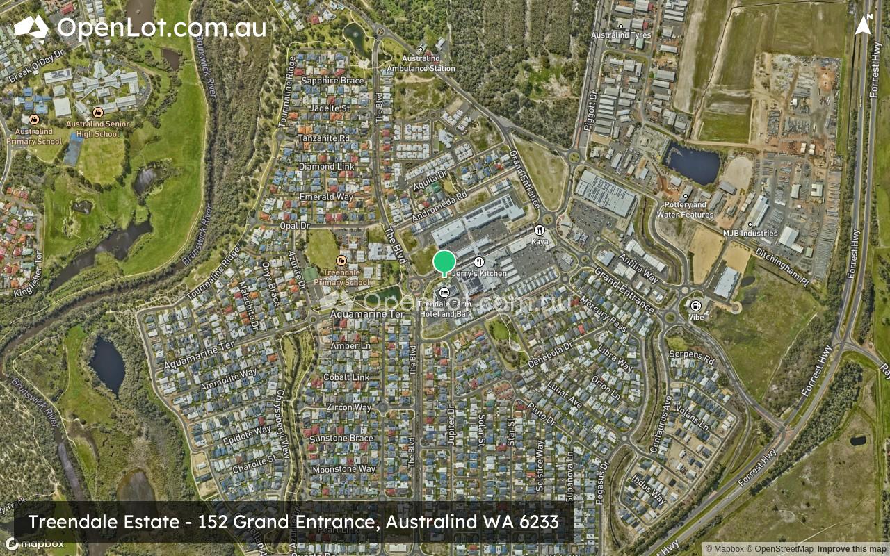 Satellite image for Treendale Estate - 152 Grand Entrance, Australind WA 6233