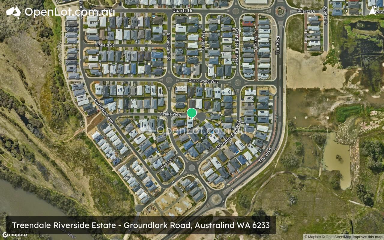 Satellite image for Treendale Riverside Estate - Groundlark Road, Australind WA 6233