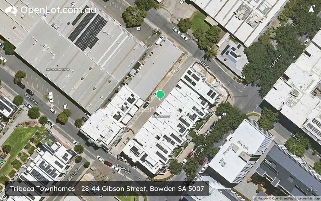 Satellite image for Tribeca Townhomes - 28-44 Gibson Street, Bowden SA 5007