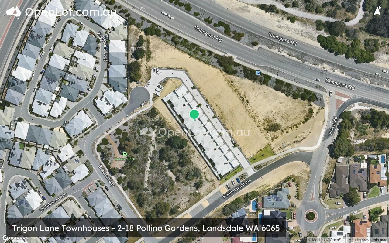 Satellite image for Trigon Lane Townhouses - 2-18 Pollino Gardens, Landsdale WA 6065