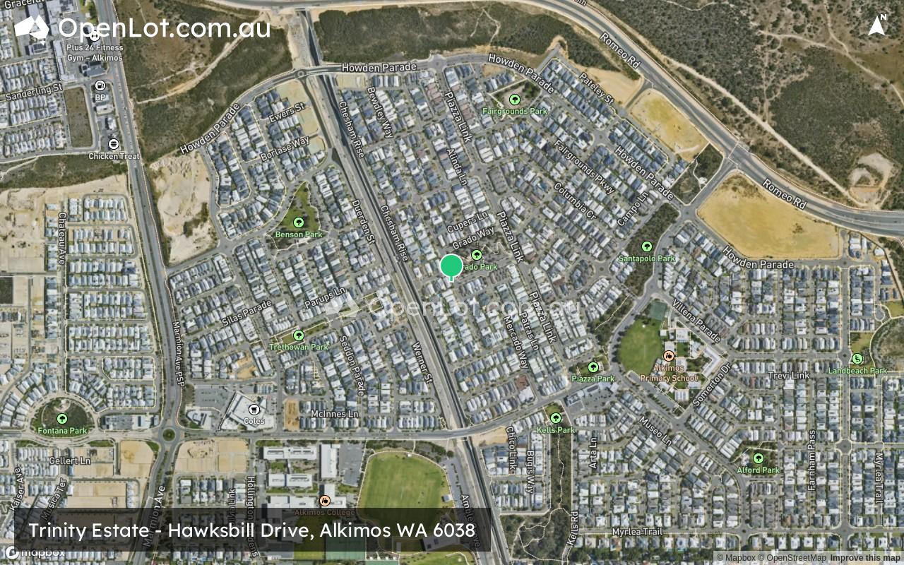 Satellite image for Trinity Estate - Hawksbill Drive, Alkimos WA 6038
