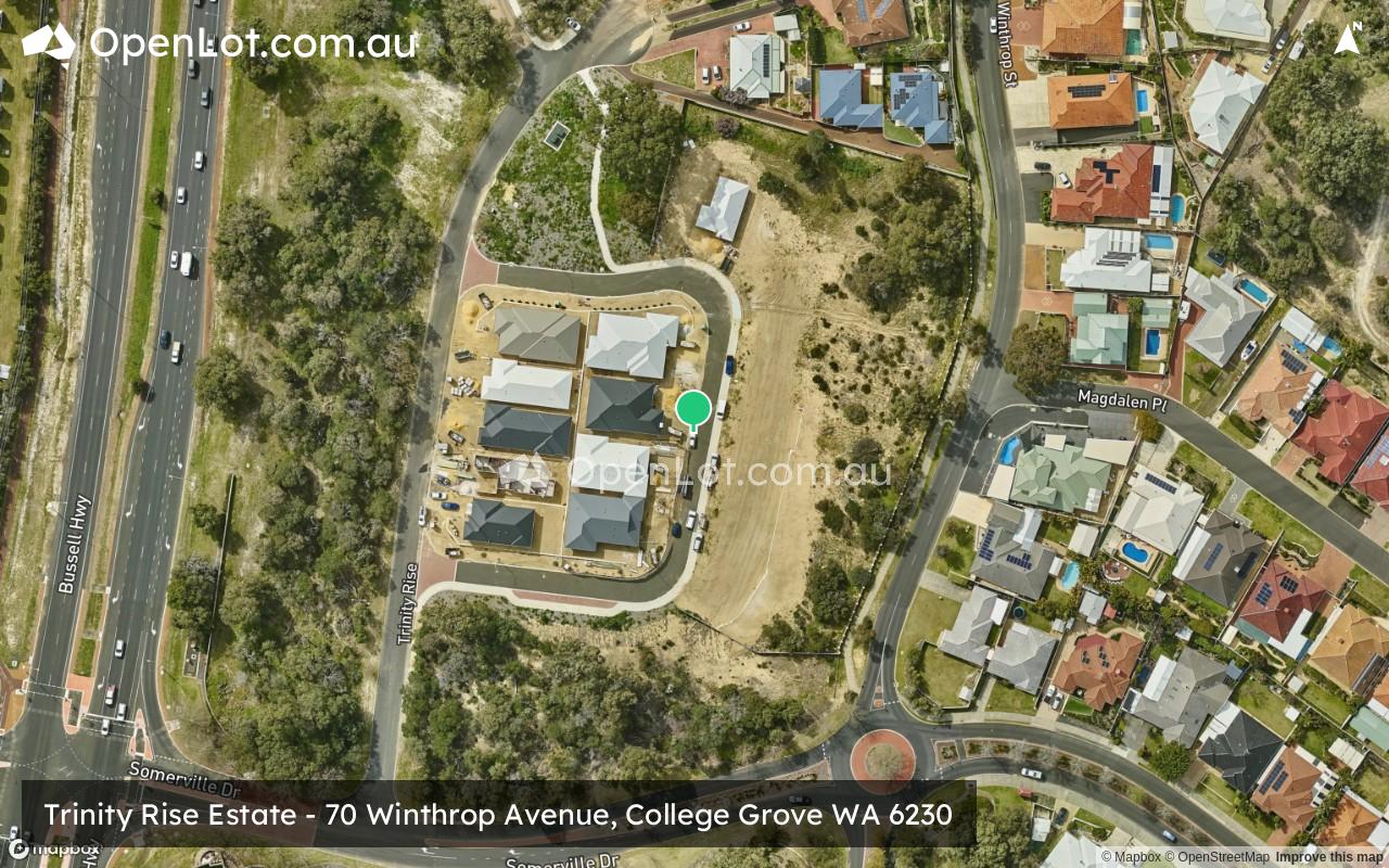 Satellite image for Trinity Rise Estate - 70 Winthrop Avenue, College Grove WA 6230