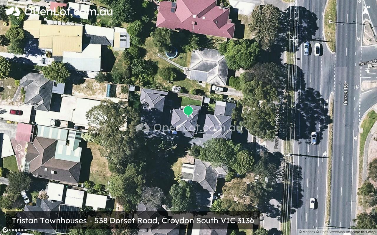 Satellite image for Tristan Townhouses - 538 Dorset Road, Croydon South VIC 3136