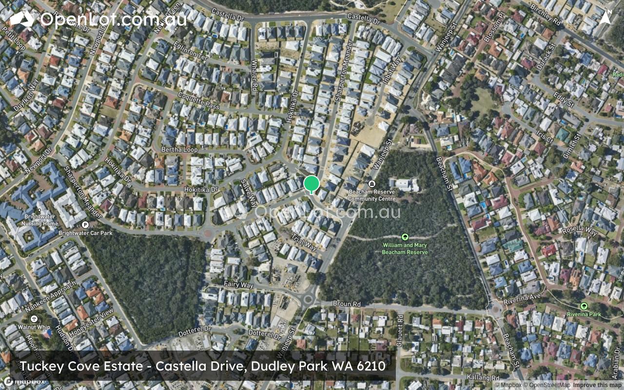 Satellite image for Tuckey Cove Estate - Castella Drive, Dudley Park WA 6210