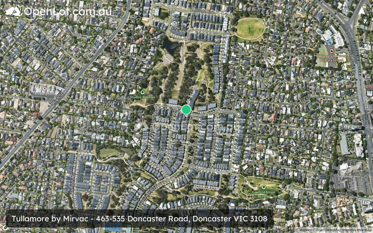 Satellite image for Tullamore by Mirvac - 463-535 Doncaster Road, Doncaster VIC 3108