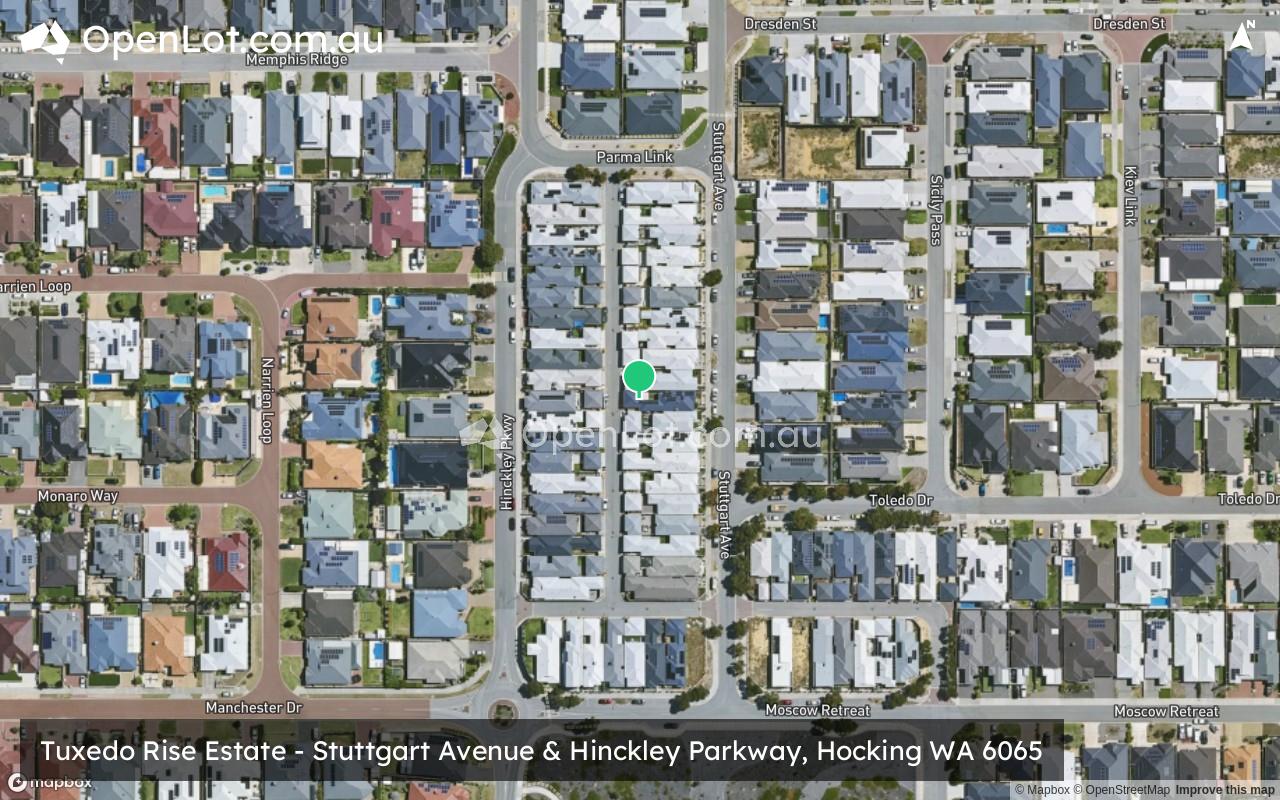 Satellite image for Tuxedo Rise Estate - Stuttgart Avenue & Hinckley Parkway, Hocking WA 6065