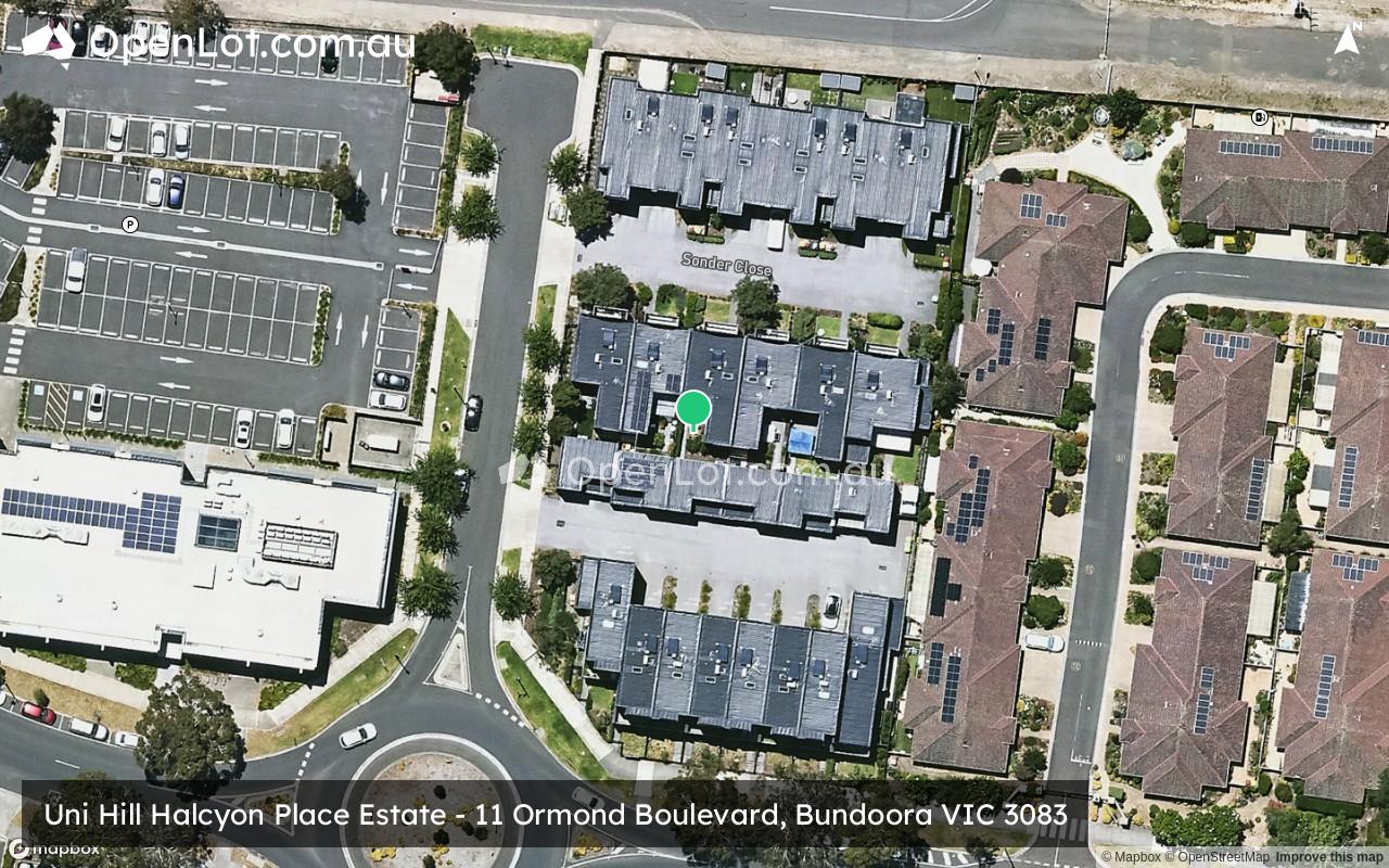 Satellite image for Uni Hill Halcyon Place Estate - 11 Ormond Boulevard, Bundoora VIC 3083