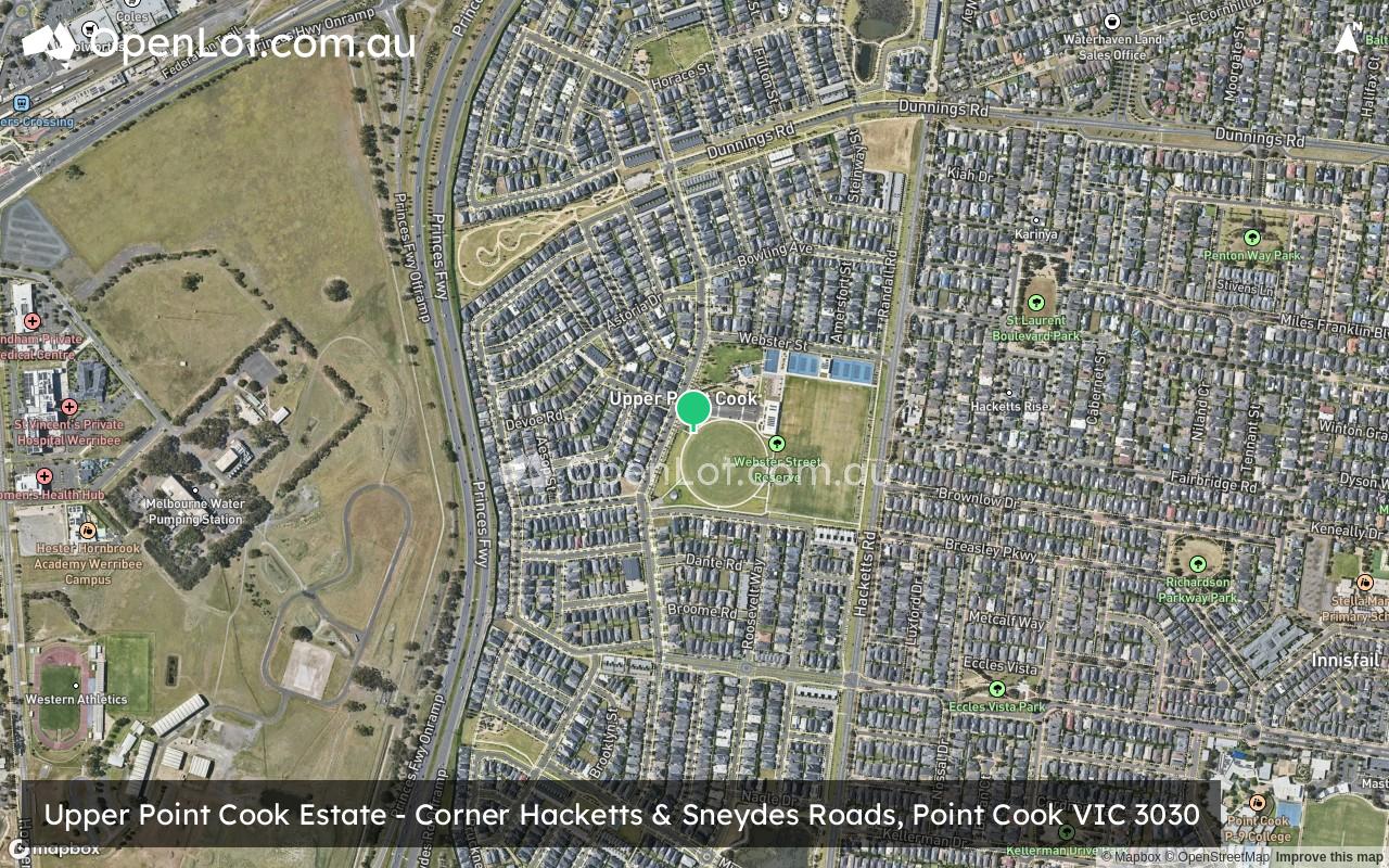 Satellite image for Upper Point Cook Estate - Corner Hacketts & Sneydes Roads, Point Cook VIC 3030