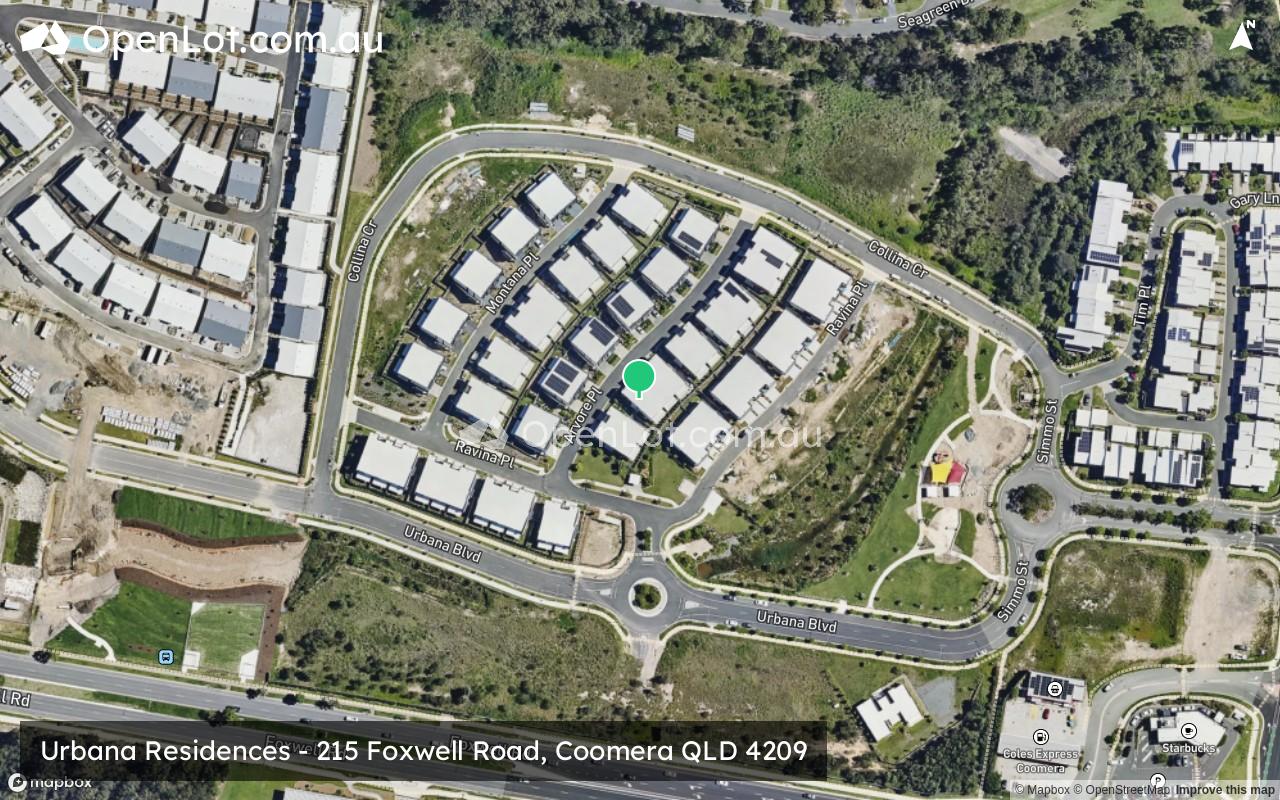 Satellite image for Urbana Residences - 215 Foxwell Road, Coomera QLD 4209