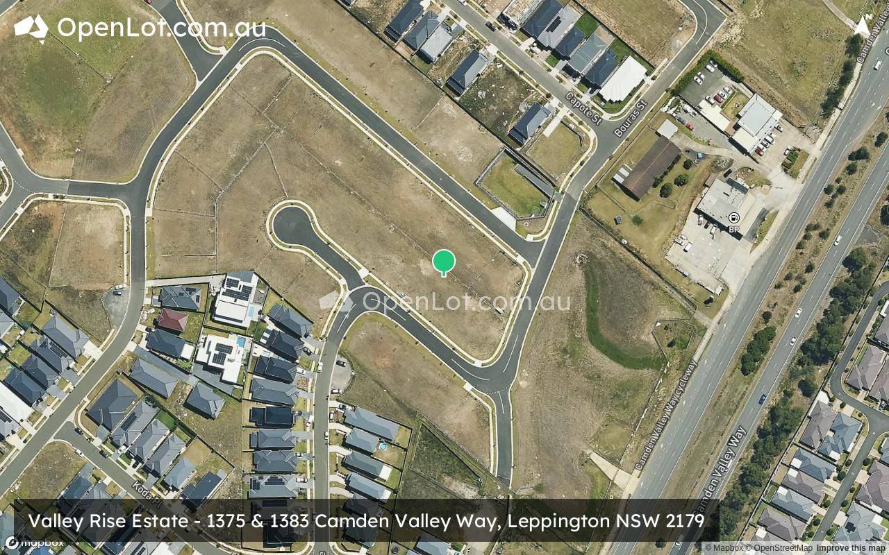 Satellite image for Valley Rise Estate - 1375 & 1383 Camden Valley Way, Leppington NSW 2179