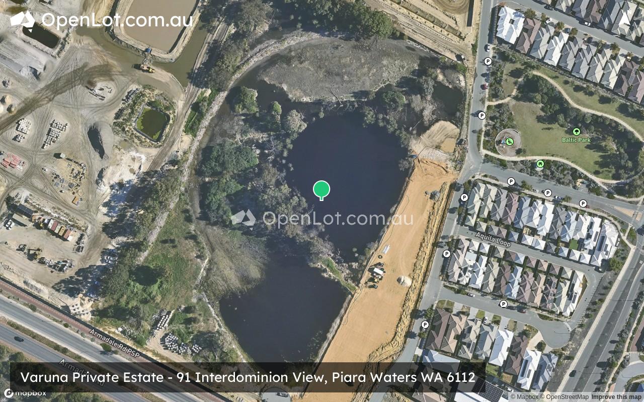 Satellite image for Varuna Private Estate - 91 Interdominion View, Piara Waters WA 6112