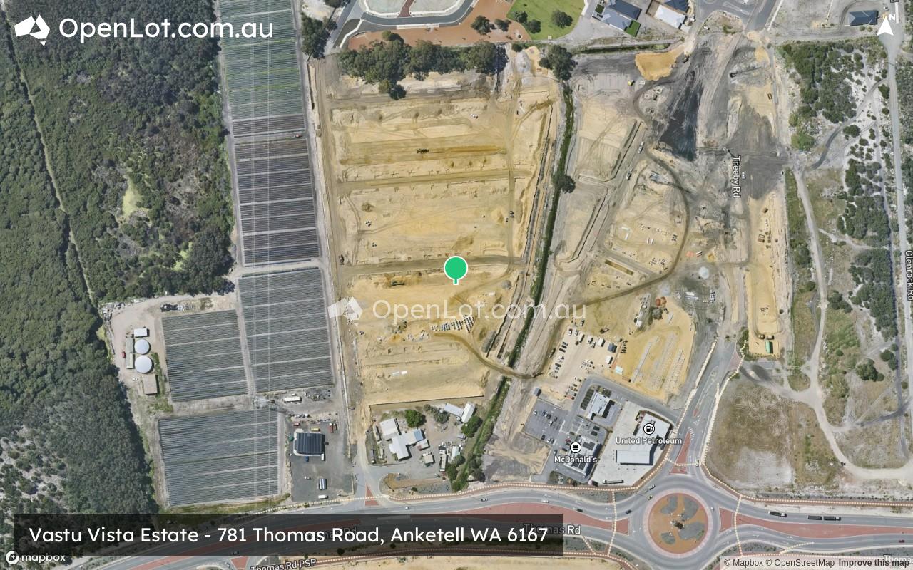 Satellite image for Vastu Vista Estate - 781 Thomas Road, Anketell WA 6167