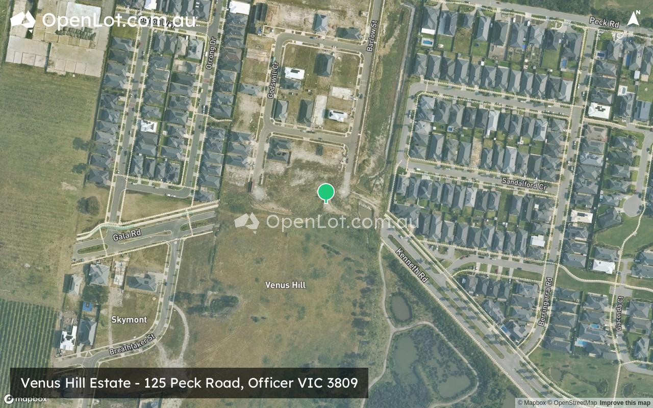 Satellite image for Venus Hill Estate - 125 Peck Road, Officer VIC 3809