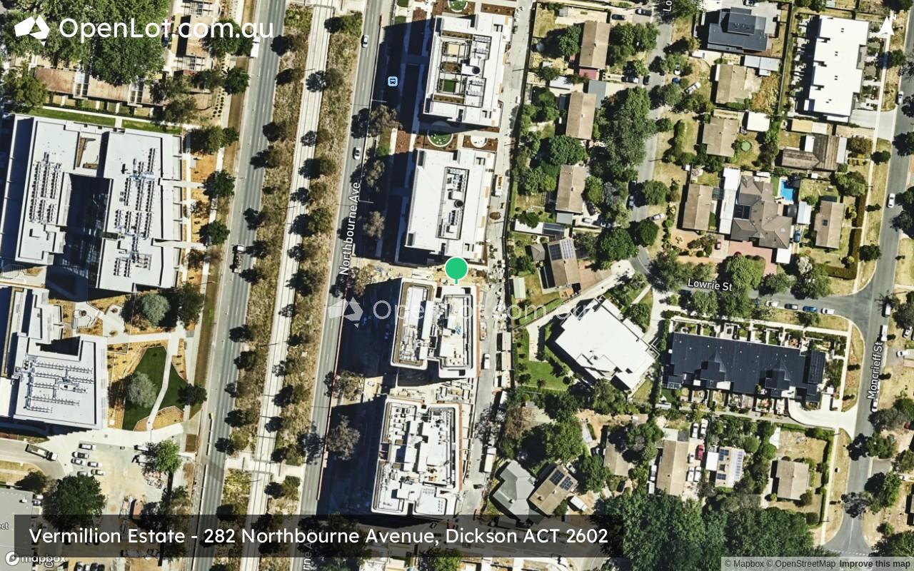 Satellite image for Vermillion Estate - 282 Northbourne Avenue, Dickson ACT 2602