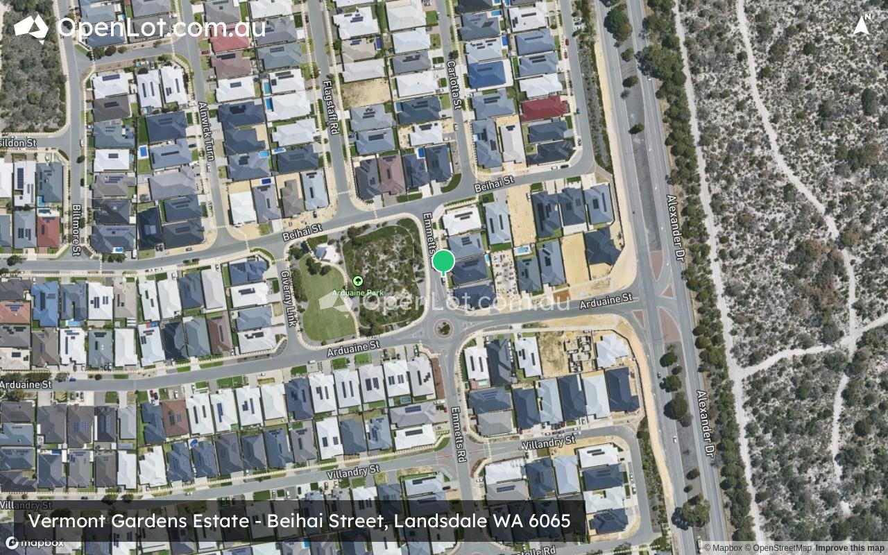 Satellite image for Vermont Gardens Estate - Beihai Street, Landsdale WA 6065