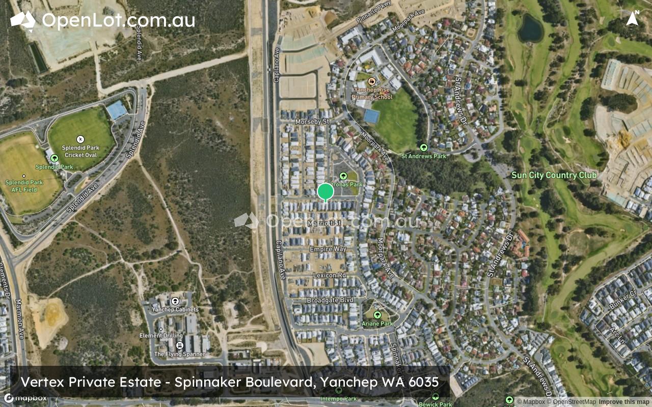 Satellite image for Vertex Private Estate - Spinnaker Boulevard, Yanchep WA 6035