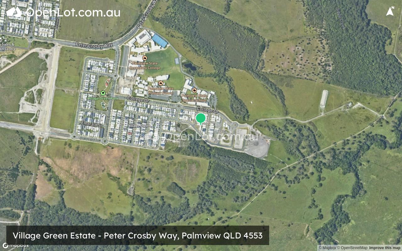 Satellite image for Village Green Estate - Peter Crosby Way, Palmview QLD 4553