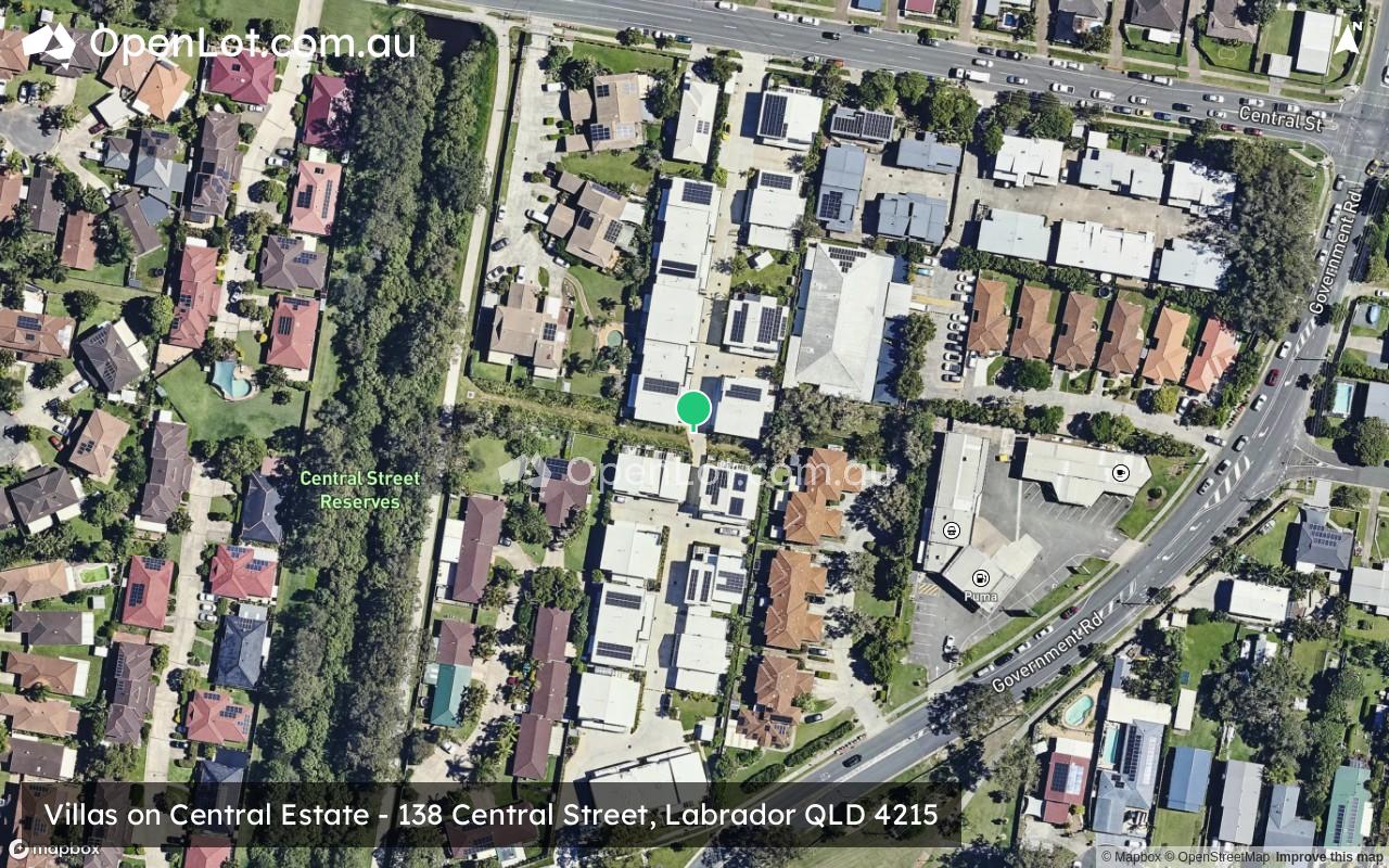 Satellite image for Villas on Central Estate - 138 Central Street, Labrador QLD 4215