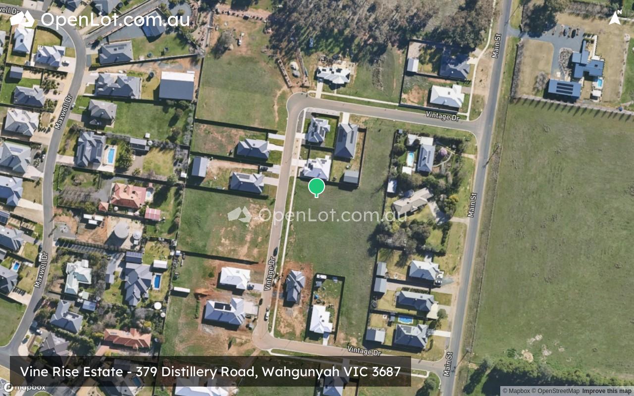 Satellite image for Vine Rise Estate - 379 Distillery Road, Wahgunyah VIC 3687