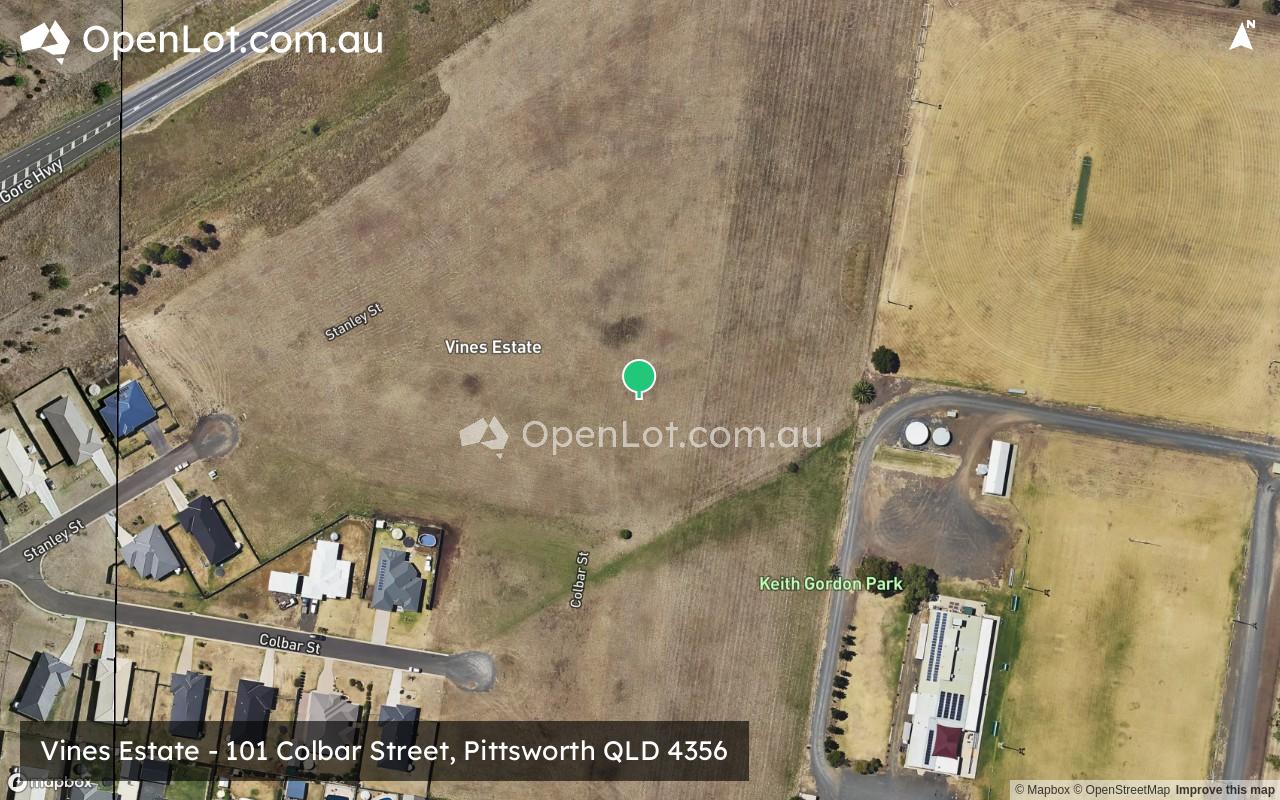 Satellite image for Vines Estate - 101 Colbar Street, Pittsworth QLD 4356
