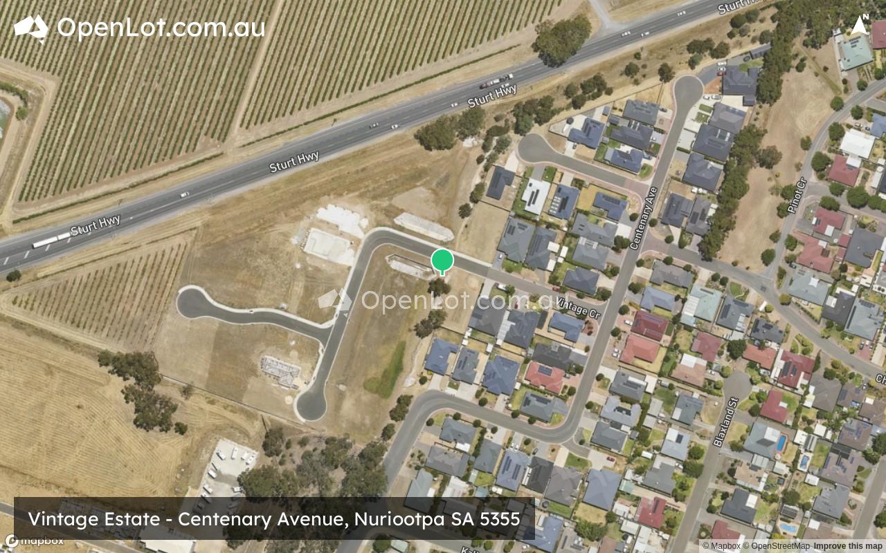 Satellite image for Vintage Estate - Centenary Avenue, Nuriootpa SA 5355