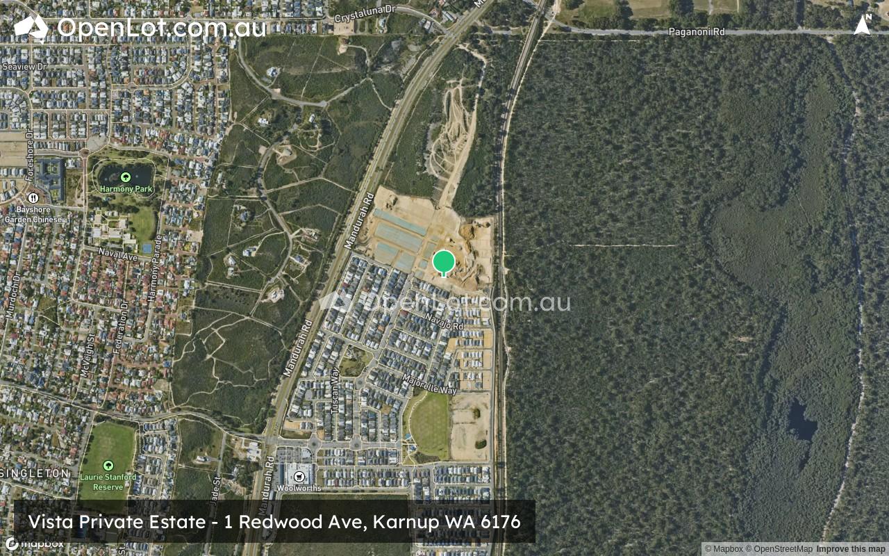 Satellite image for Vista Private Estate - 1 Redwood Ave, Karnup WA 6176
