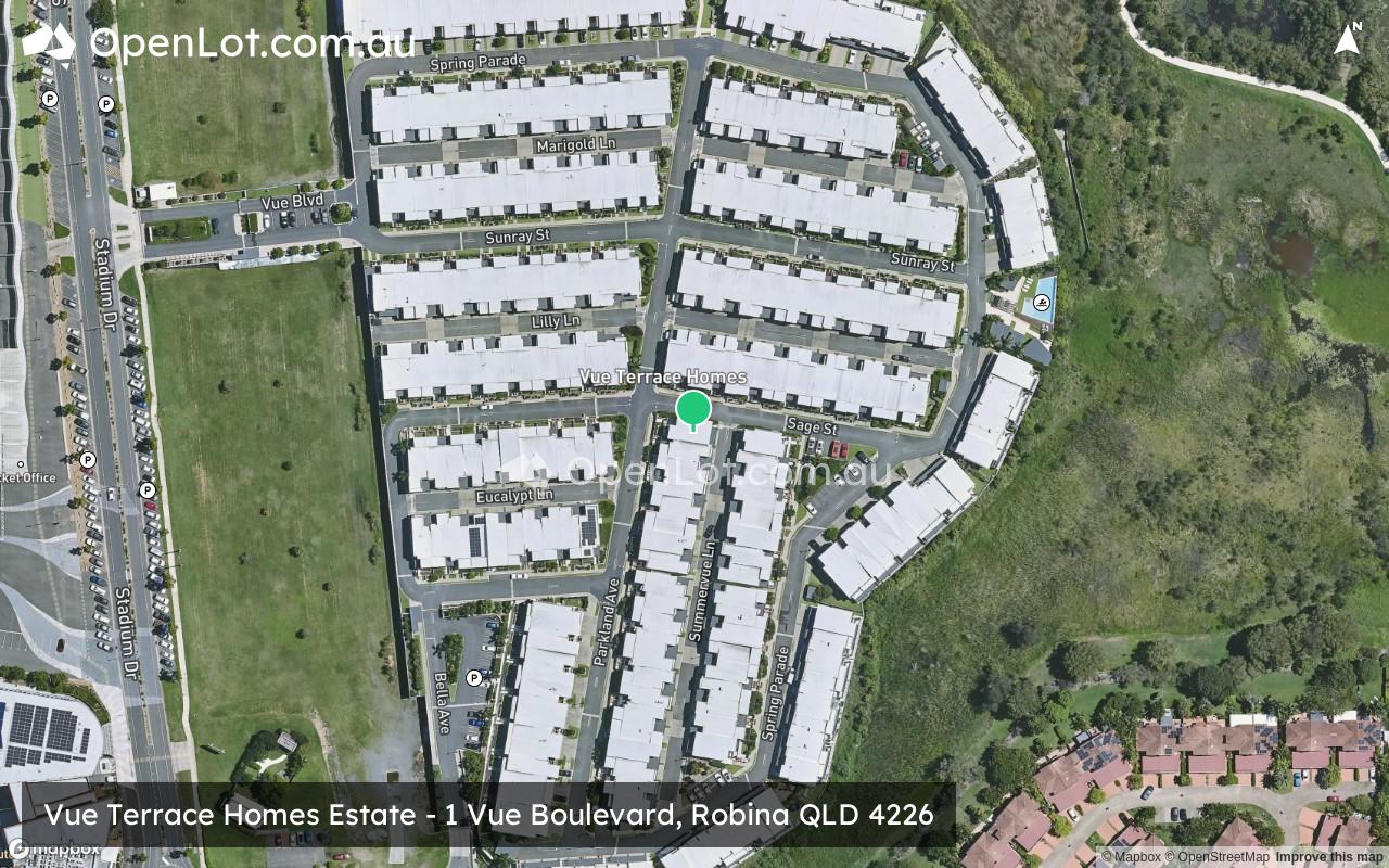 Satellite image for Vue Terrace Homes Estate - 1 Vue Boulevard, Robina QLD 4226