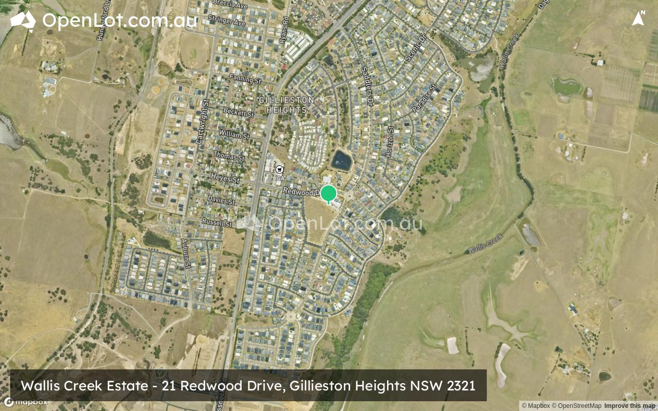 Satellite image for Wallis Creek Estate - 21 Redwood Drive, Gillieston Heights NSW 2321