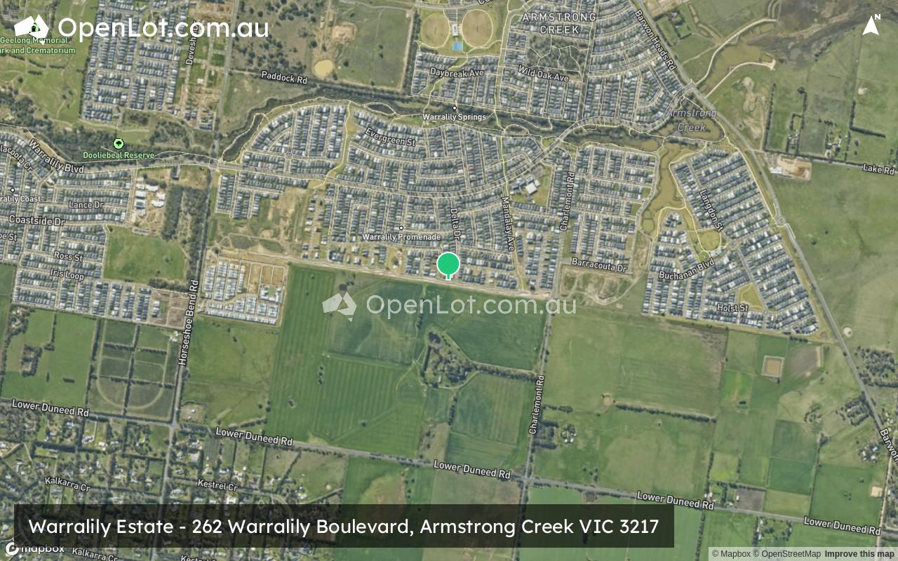 Satellite image for Warralily Estate - 262 Warralily Boulevard, Armstrong Creek VIC 3217