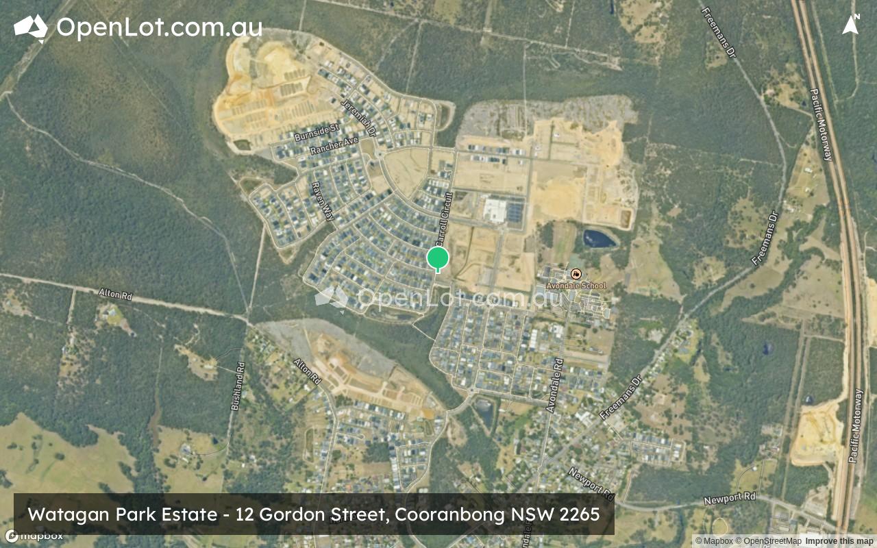 Satellite image for Watagan Park Estate - 12 Gordon Street, Cooranbong NSW 2265