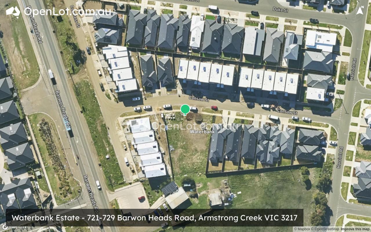 Satellite image for Waterbank Estate - 721-729 Barwon Heads Road, Armstrong Creek VIC 3217