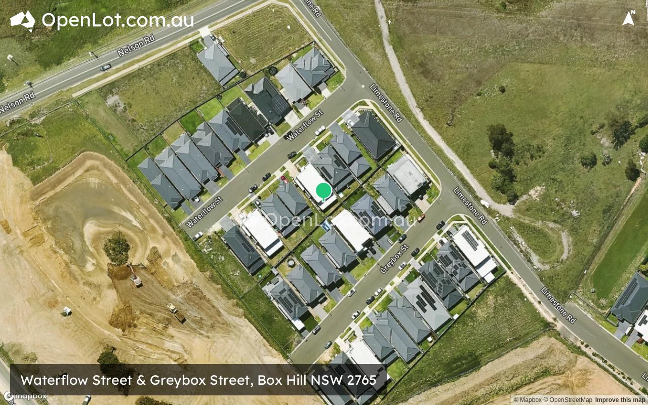 Satellite image for Waterflow Street & Greybox Street, Box Hill NSW 2765