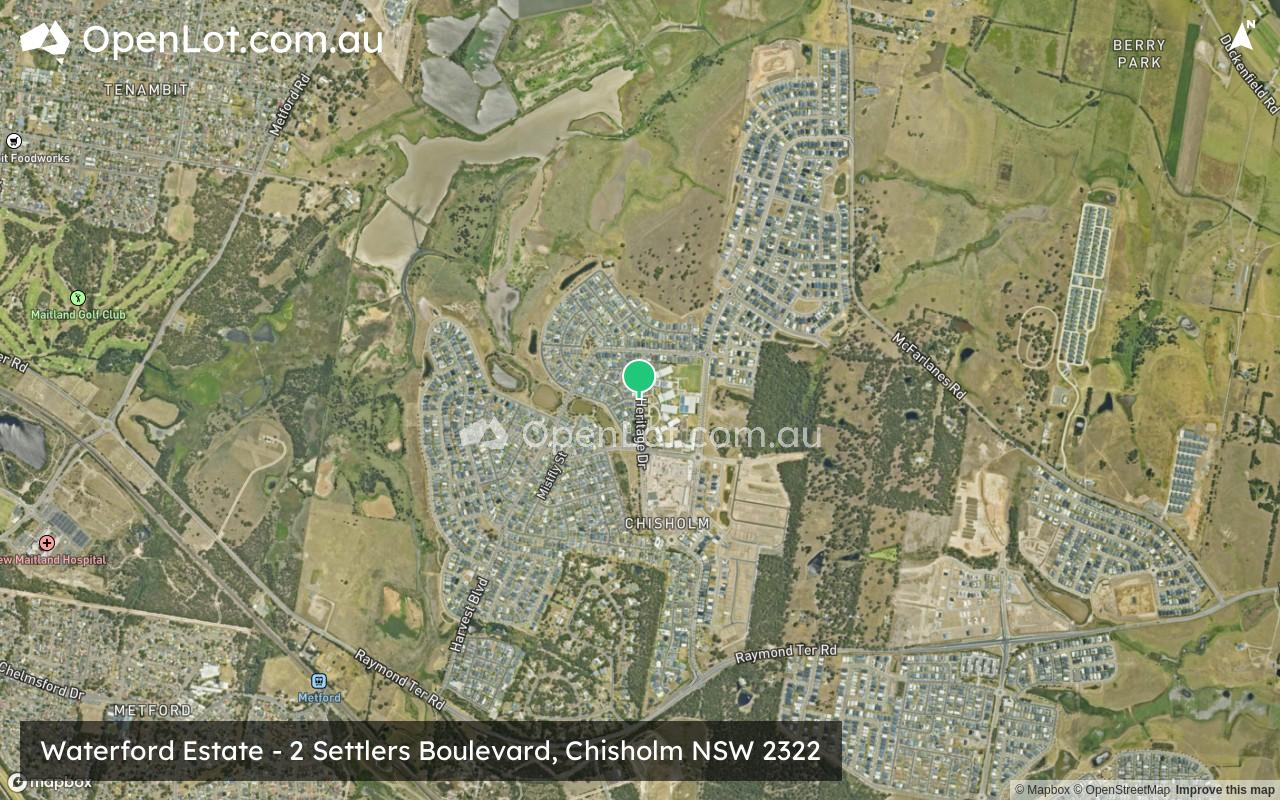 Satellite image for Waterford Estate - 2 Settlers Boulevard, Chisholm NSW 2322