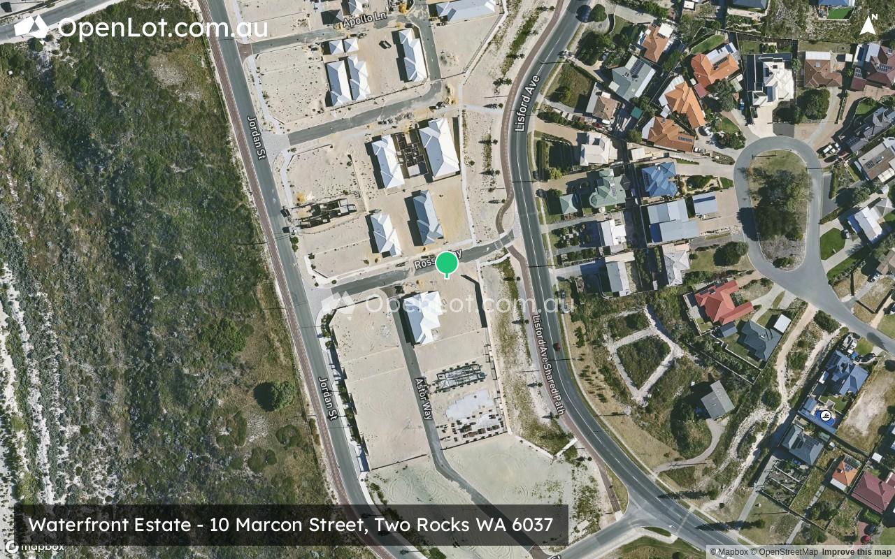 Satellite image for Waterfront Estate - 10 Marcon Street, Two Rocks WA 6037