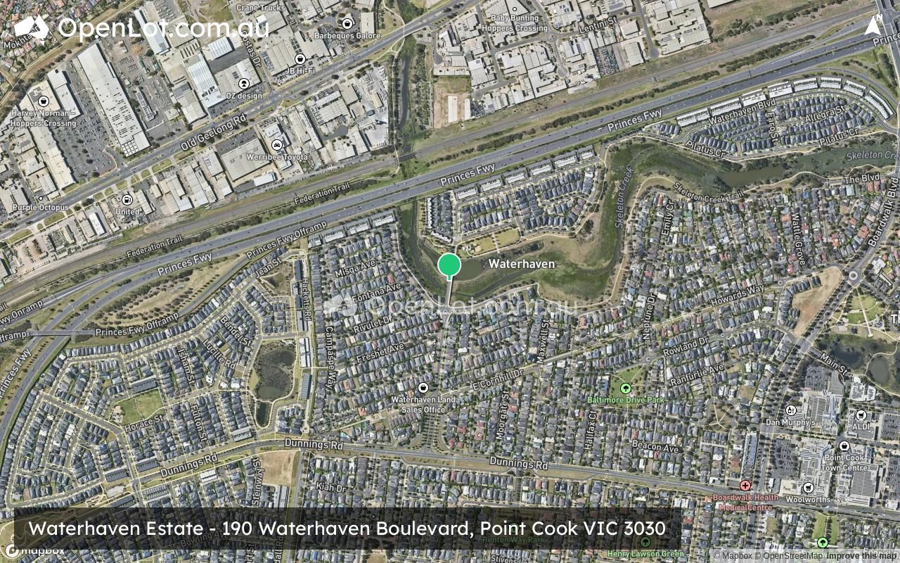 Satellite image for Waterhaven Estate - 190 Waterhaven Boulevard, Point Cook VIC 3030