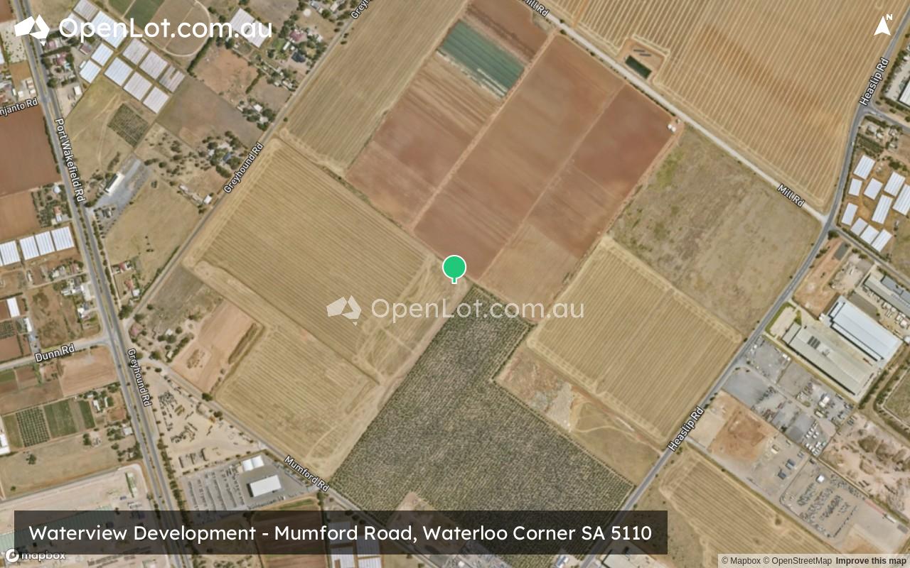 Satellite image for Waterview Development - Mumford Road, Waterloo Corner SA 5110