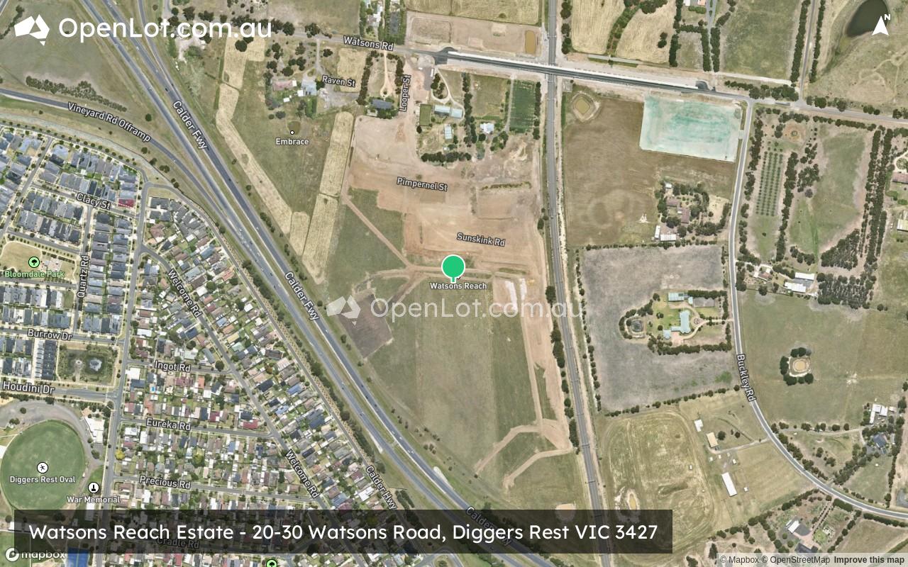 Satellite image for Watsons Reach Sunbury Estate - 20-30 Watsons Road, Diggers Rest VIC 3427