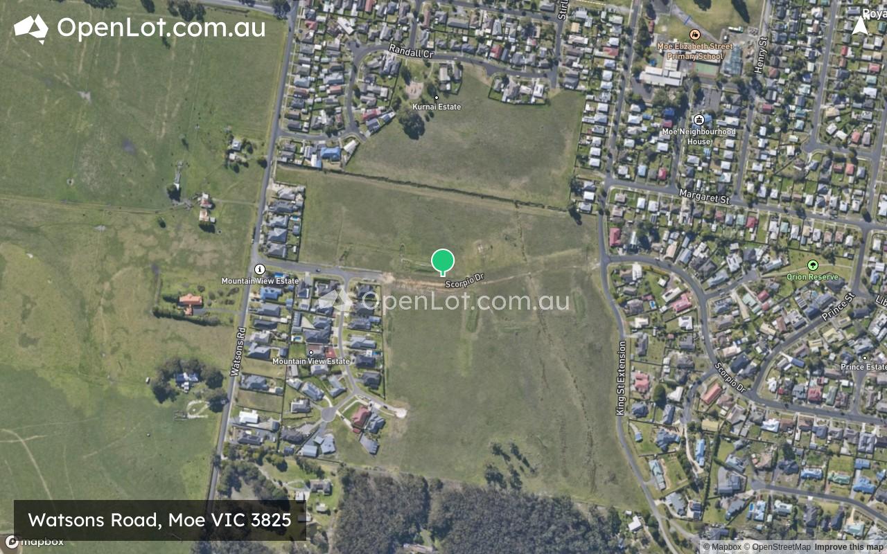 Satellite image for Watsons Road, Moe VIC 3825