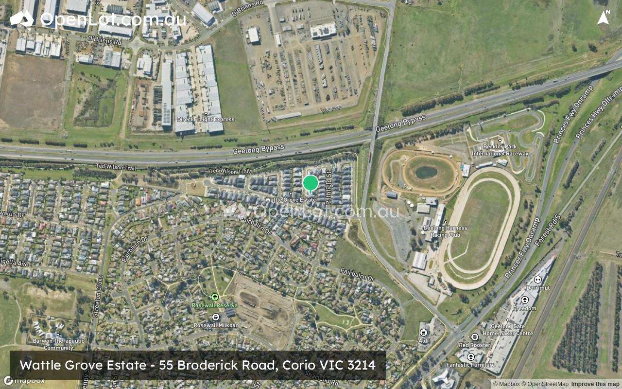 Satellite image for Wattle Grove Estate - 55 Broderick Road, Corio VIC 3214