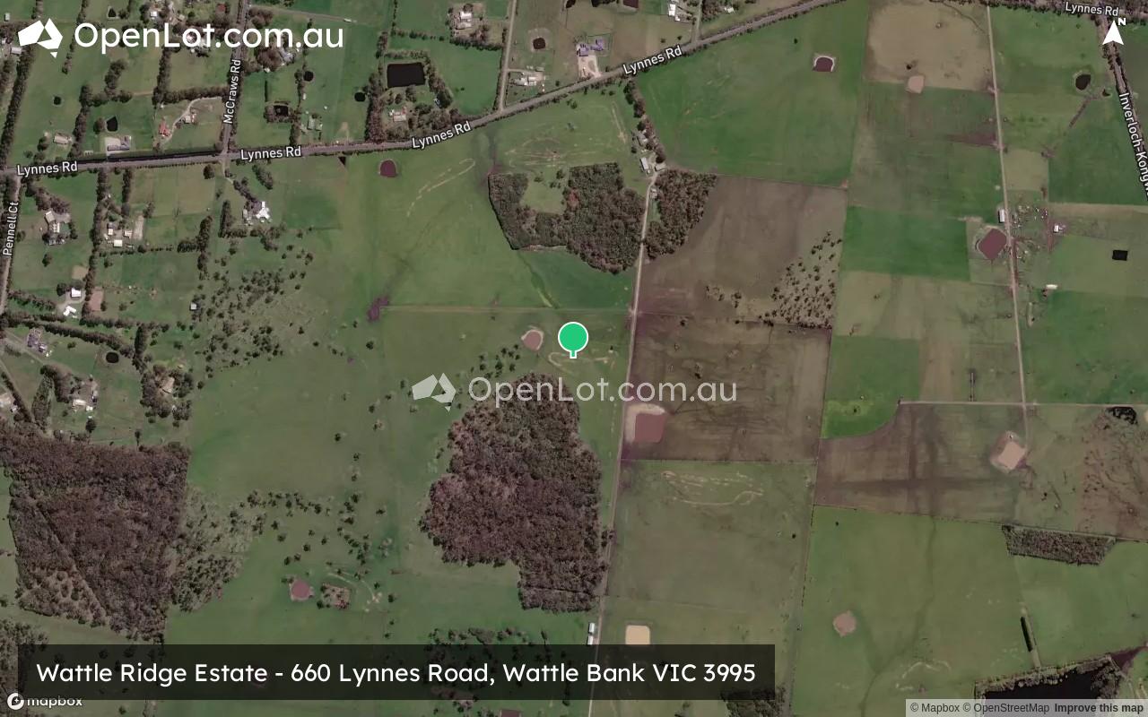 Satellite image for Wattle Ridge Estate - 660 Lynnes Road, Wattle Bank VIC 3995