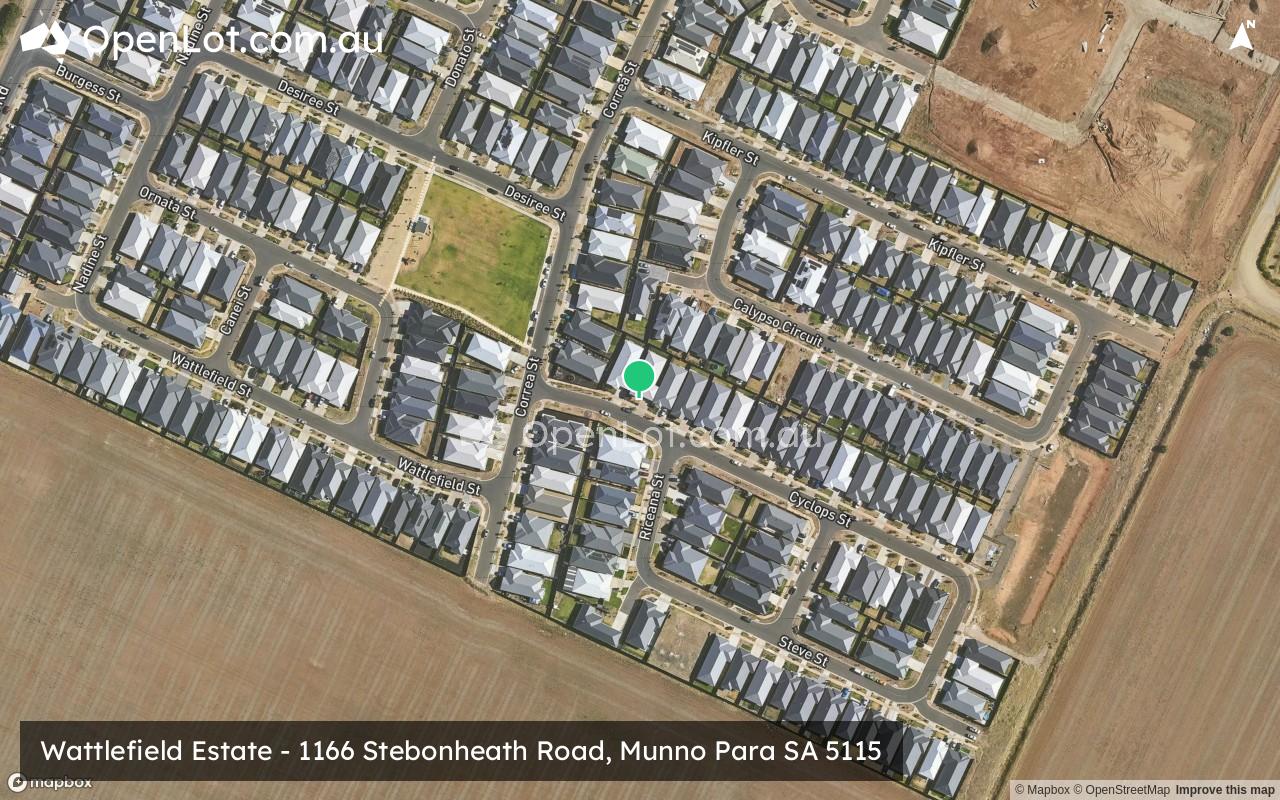 Satellite image for Wattlefield Estate - 1166 Stebonheath Road, Munno Para SA 5115