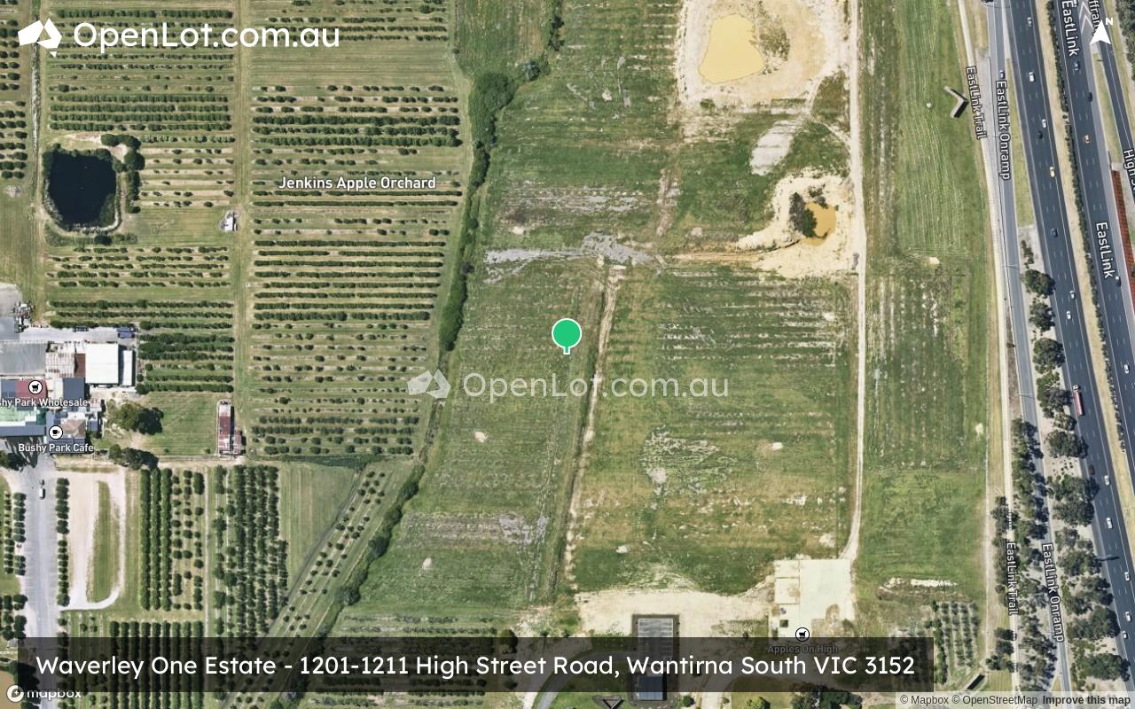 Satellite image for Waverley One Estate - 1201-1211 High Street Road, Wantirna South VIC 3152