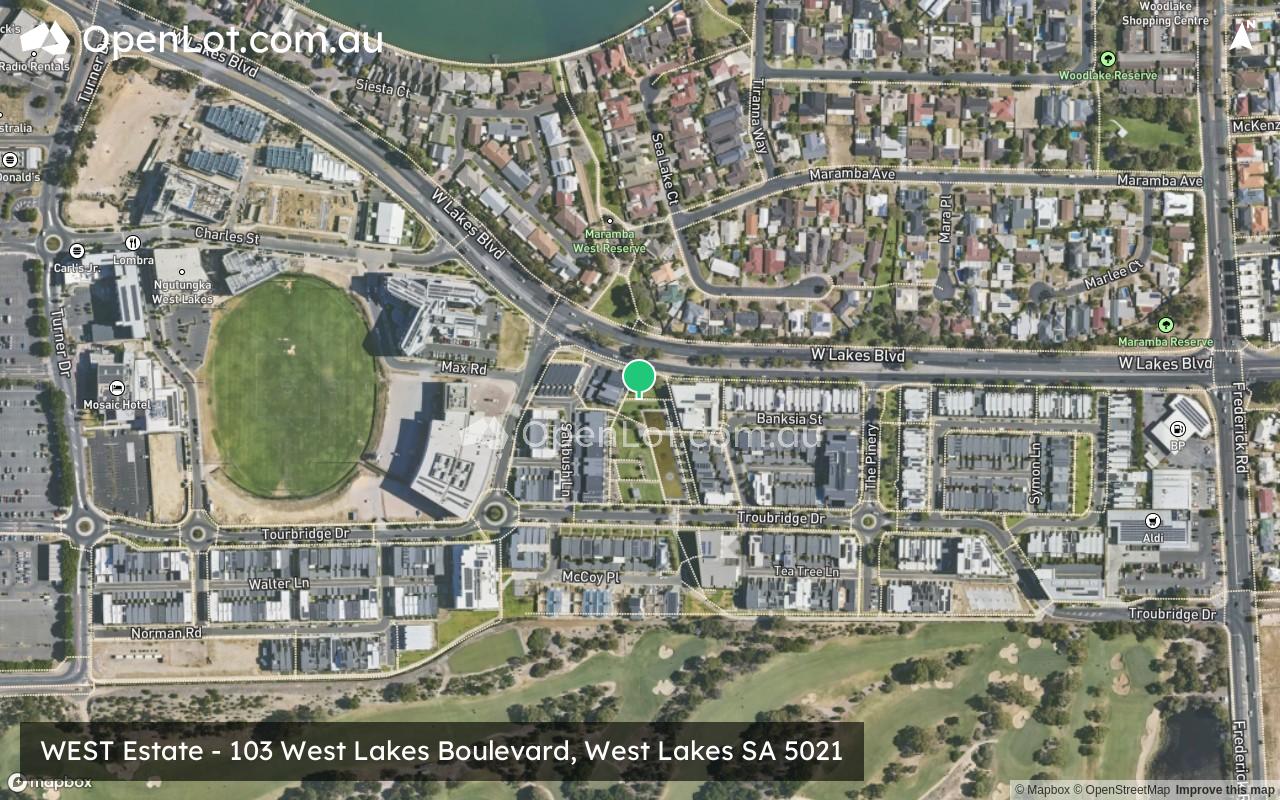 Satellite image for WEST Estate - 103 West Lakes Boulevard, West Lakes SA 5021