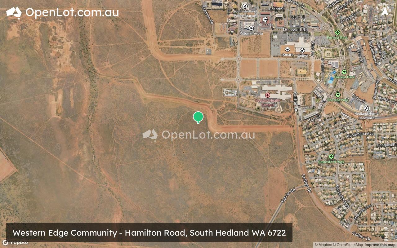 Satellite image for Western Edge Community - Hamilton Road, South Hedland WA 6722
