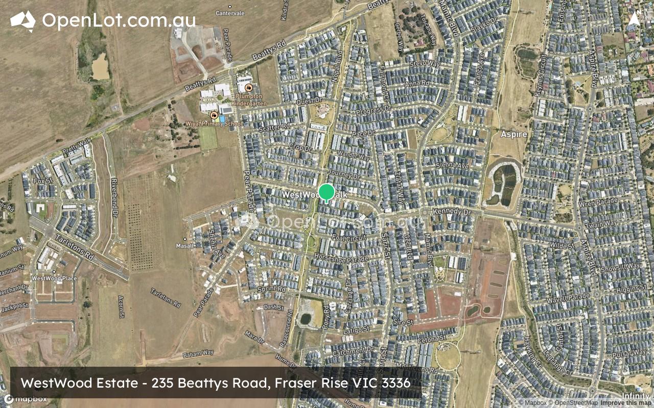 Satellite image for WestWood Estate - 235 Beattys Road, Fraser Rise VIC 3336